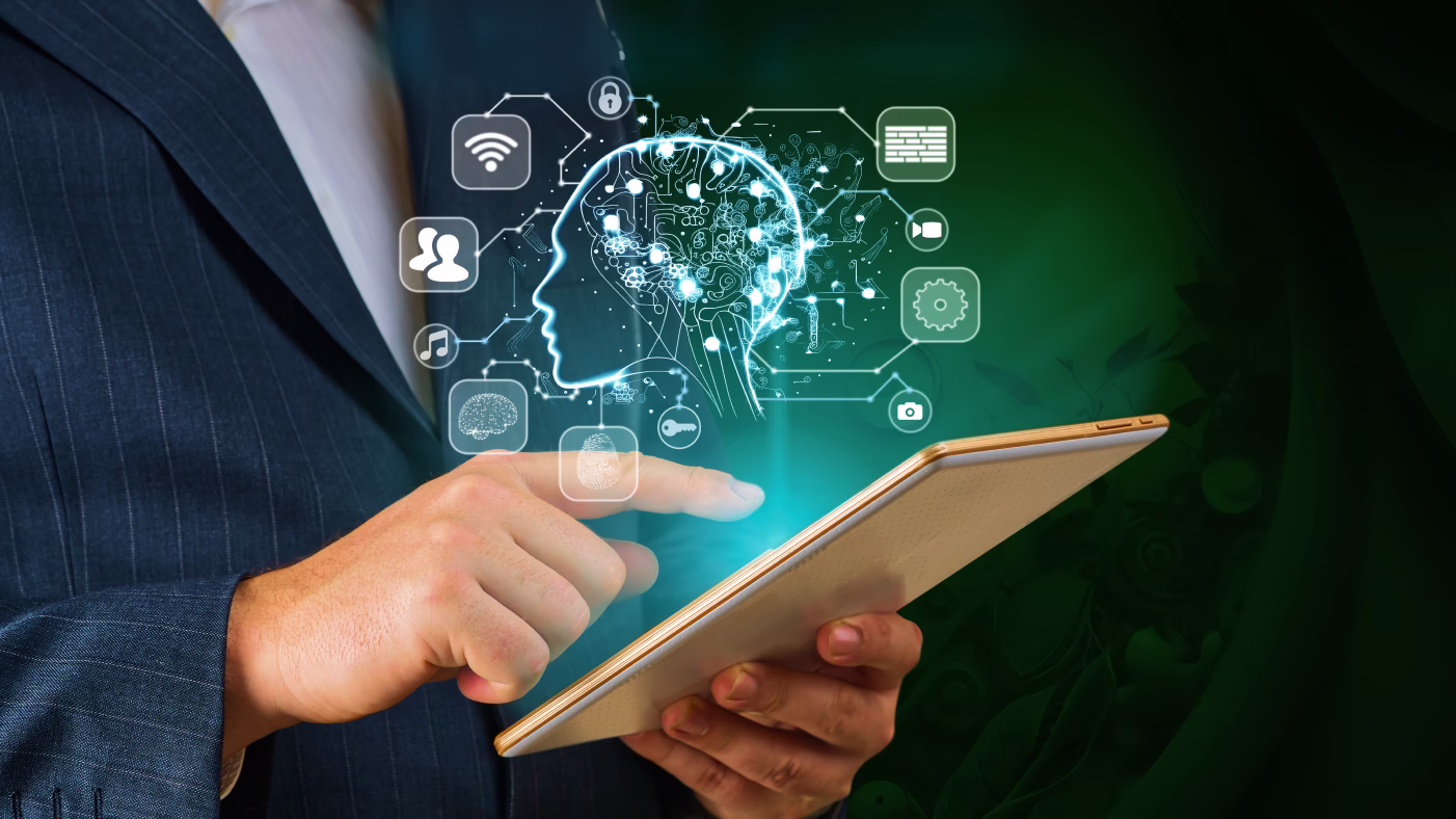 Man working on a tablet