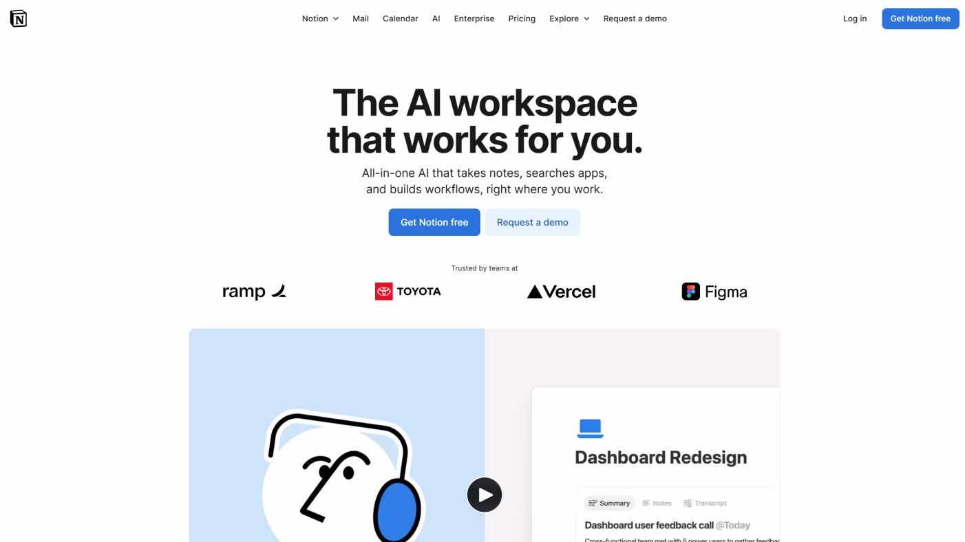 Notion AI workspace