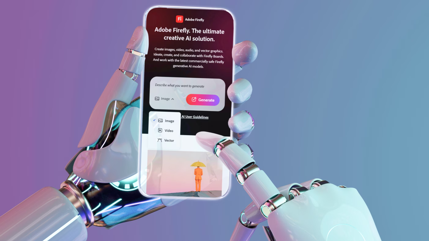 A robot working on a mobile phone