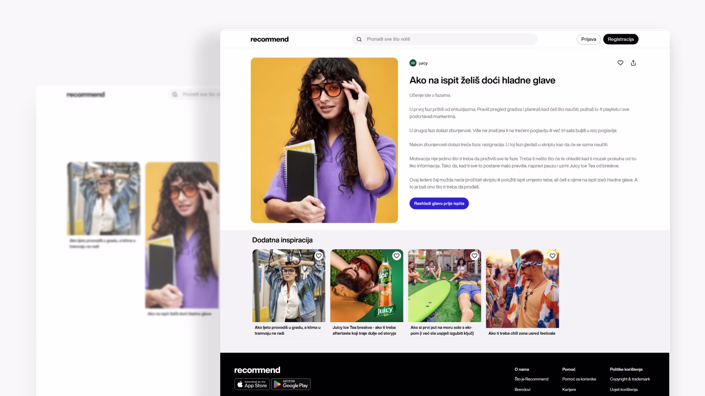 Juicy content created in Recommend Studio