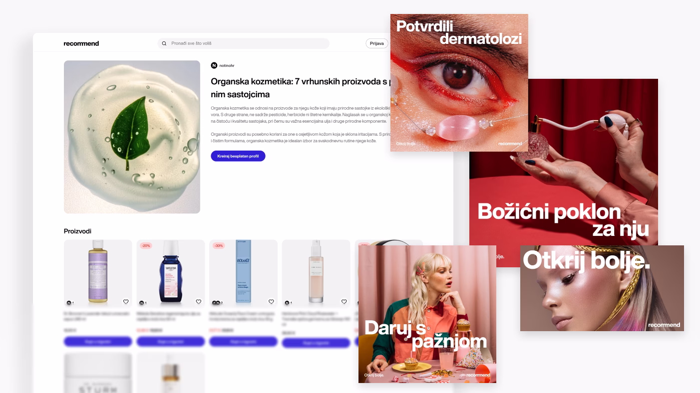 Notino content created in Recommend Studio