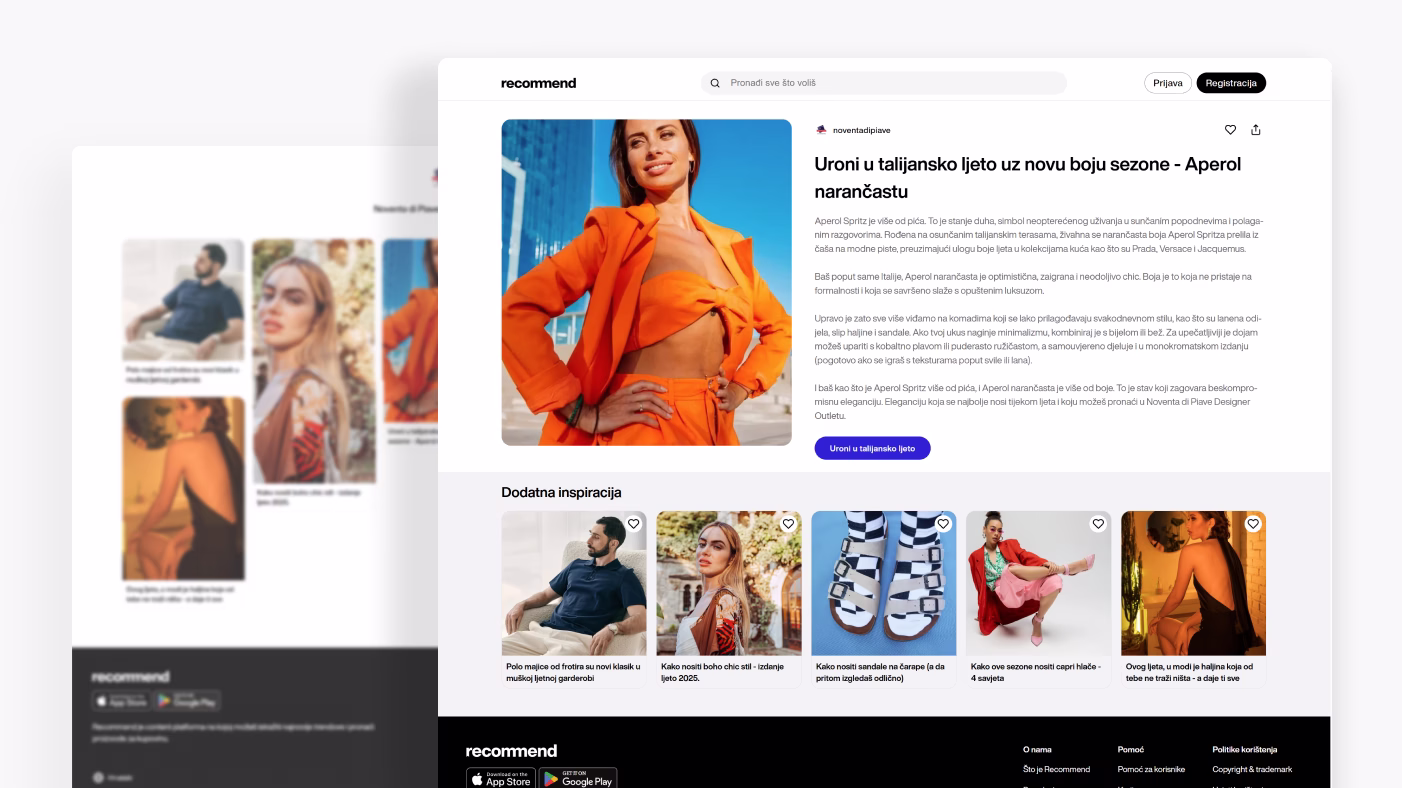 Noventa di Piave content created in Recommend Studio