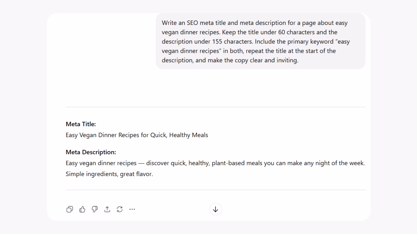SEO Meta Title and Meta Description - output - screenshot