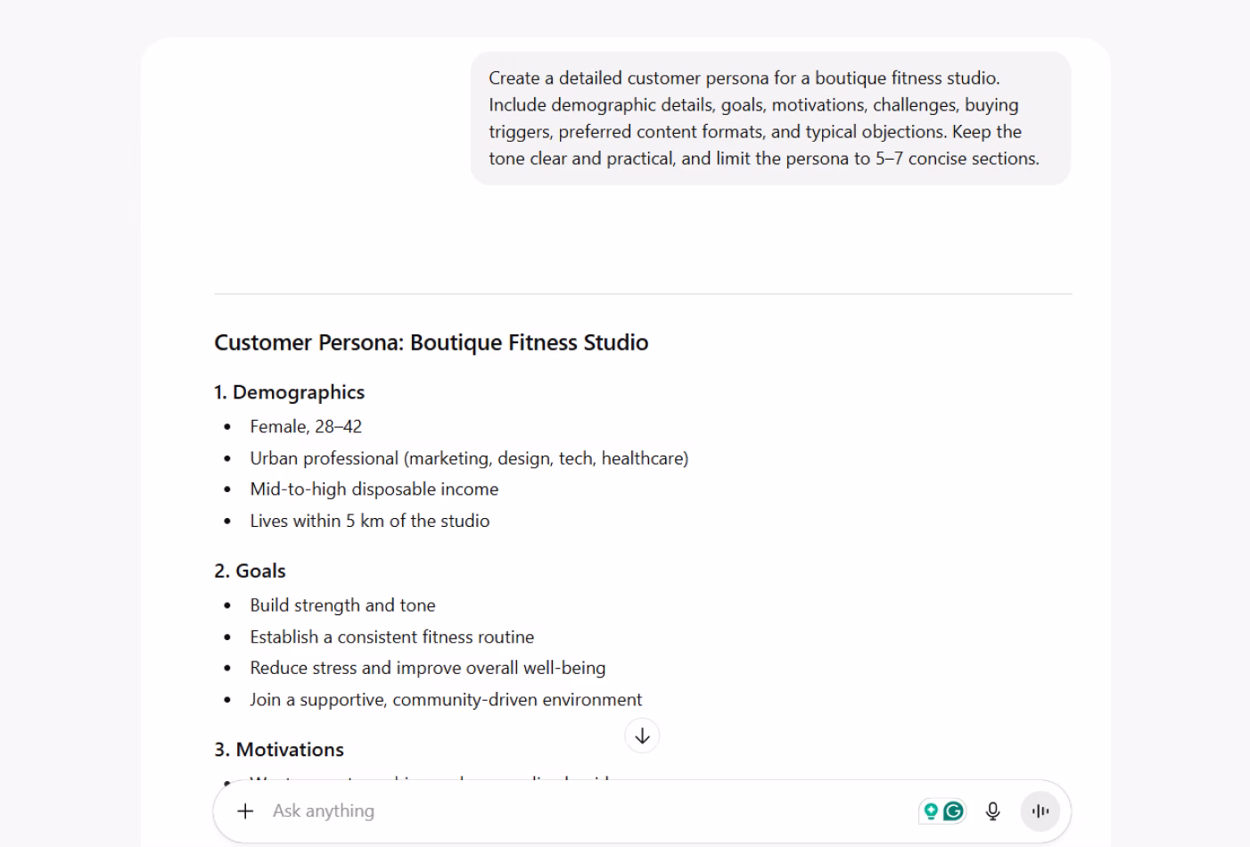 Customer Persona - output - screenshot