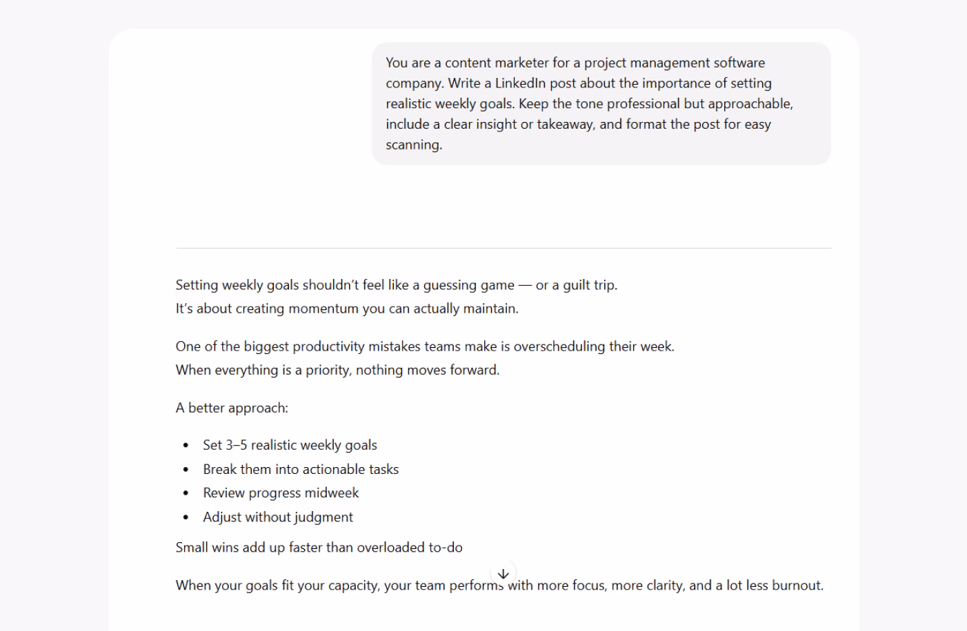 LinkedIn Post - output - screenshot