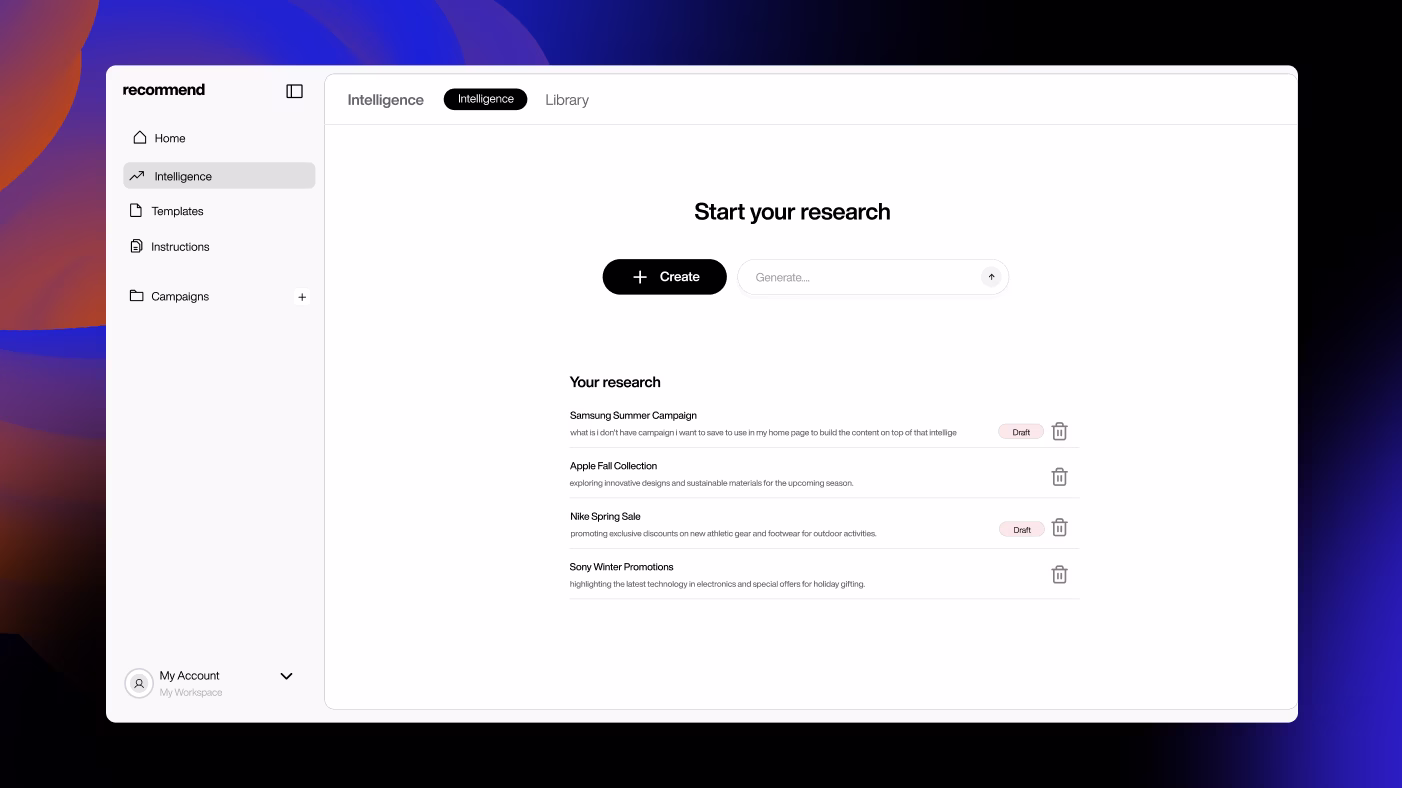 Recommend Intelligence