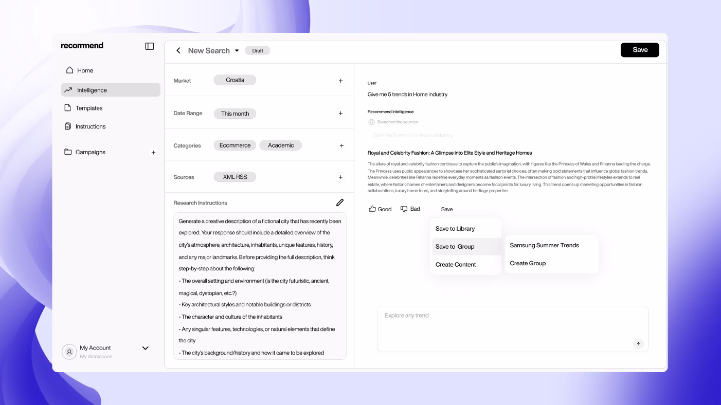 Recommend Intelligence ingesting and monitoring