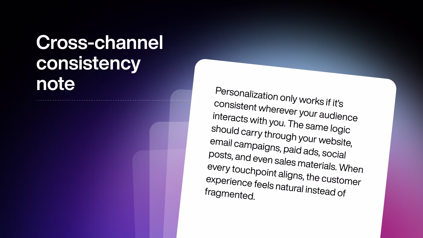 Cross channel consistency