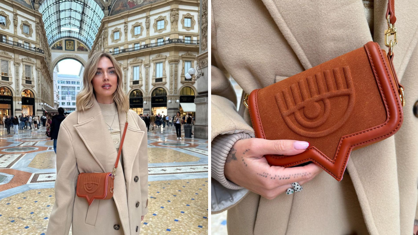 Chiara Ferragni showing luxurios purse