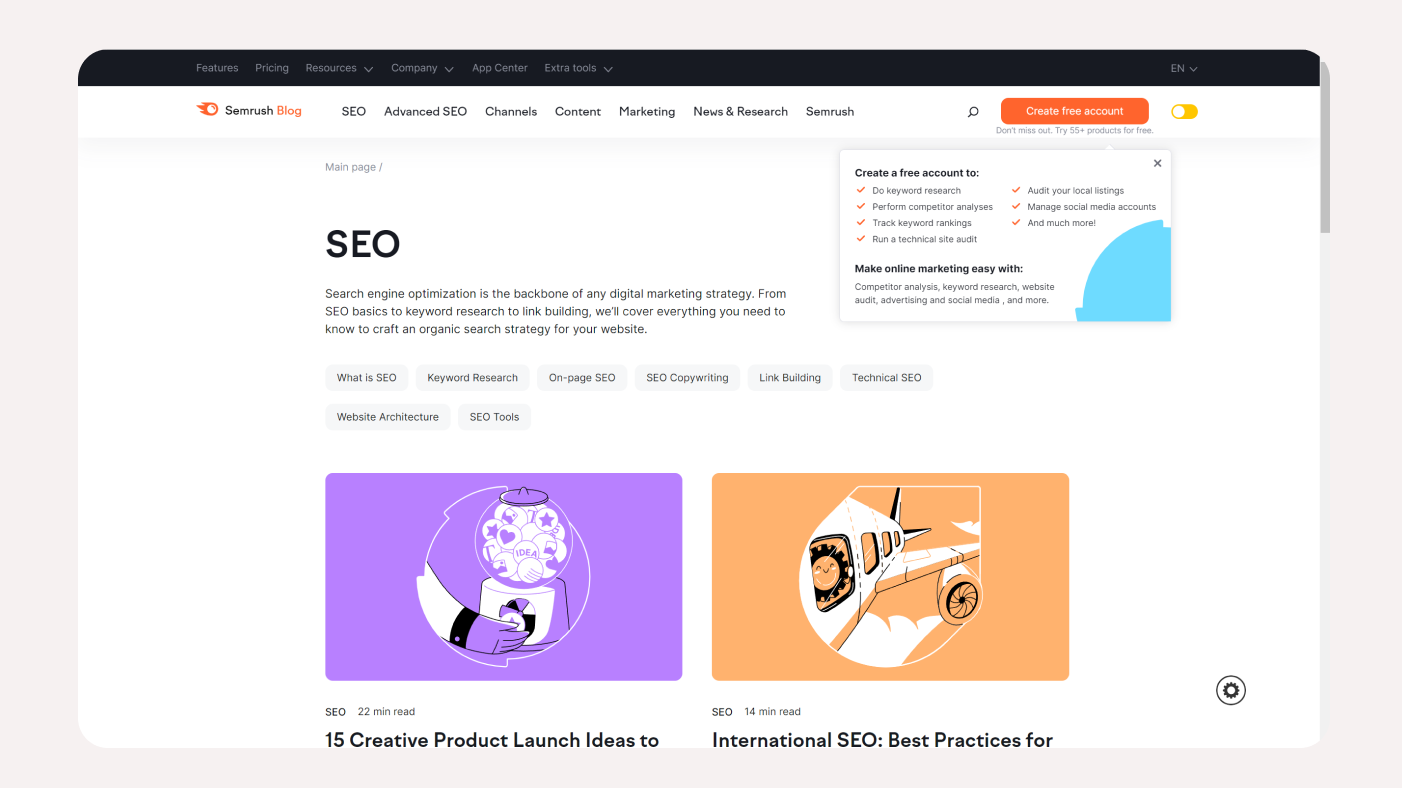 Semrush site