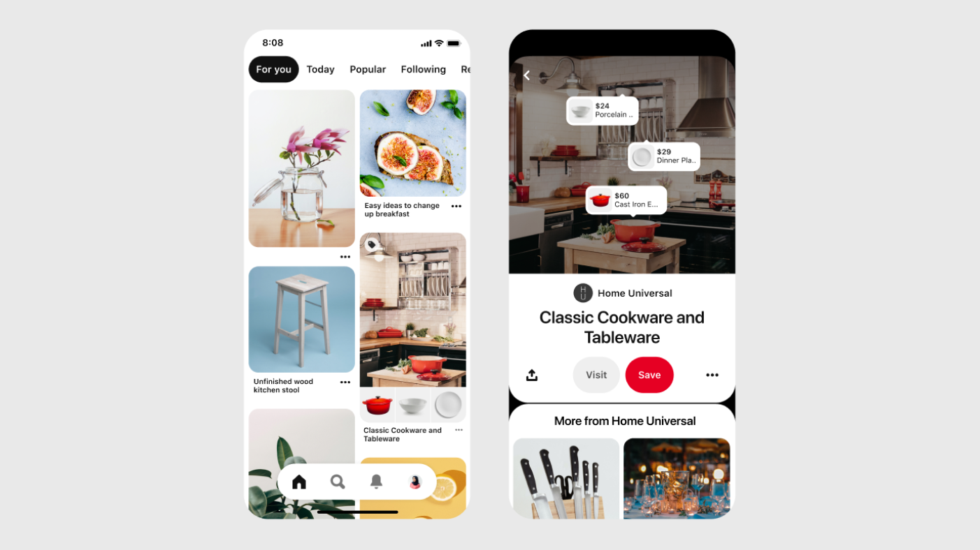 Tagged products on Pinterest