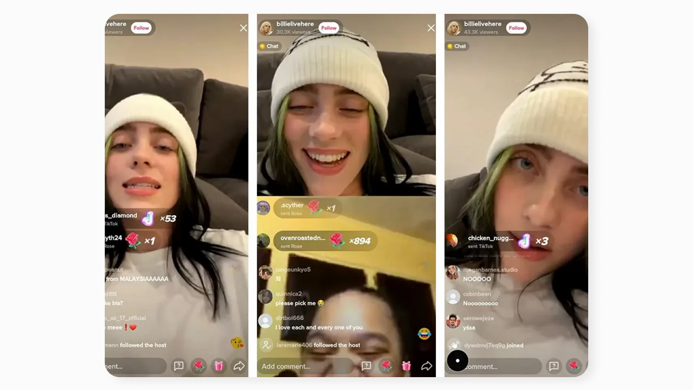 Girl doing live on TikTok